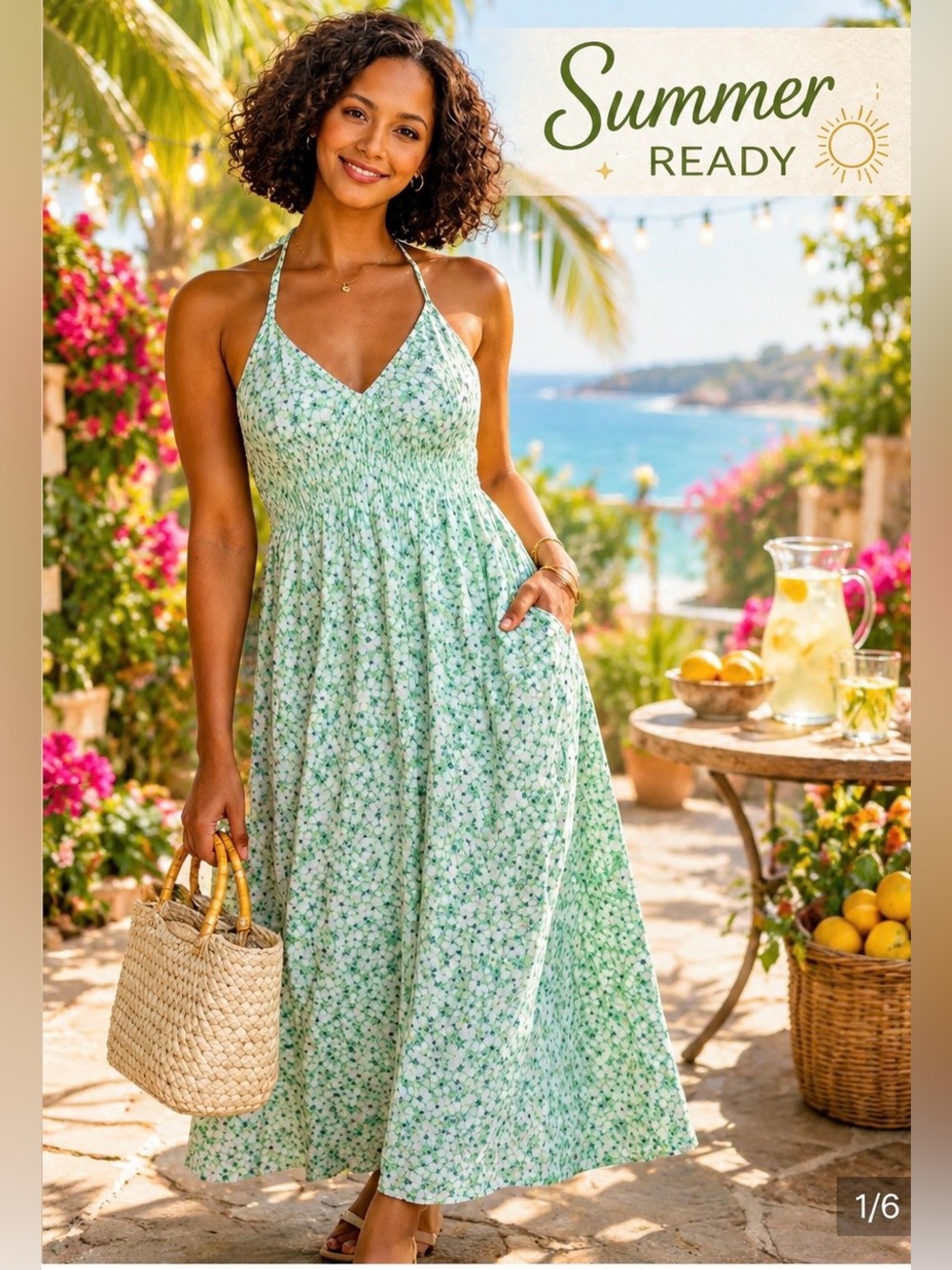 🚨Universal Thread Green Floral Maxi Dress 🌿 NWT XS